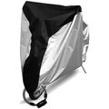 XL Waterproof 210D Oxford Bike Cover with PU Coating, UV and Dust Protection for Bicycles and Scooters - Black and Silver