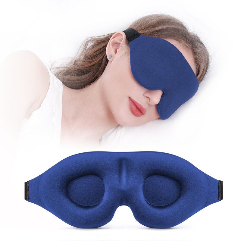 3D Contoured Blackout Sleep Mask - Blue