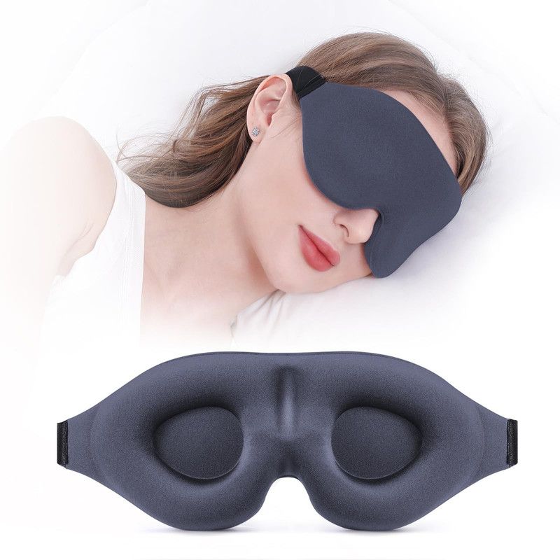 3D Contoured Blackout Sleep Mask - Grey