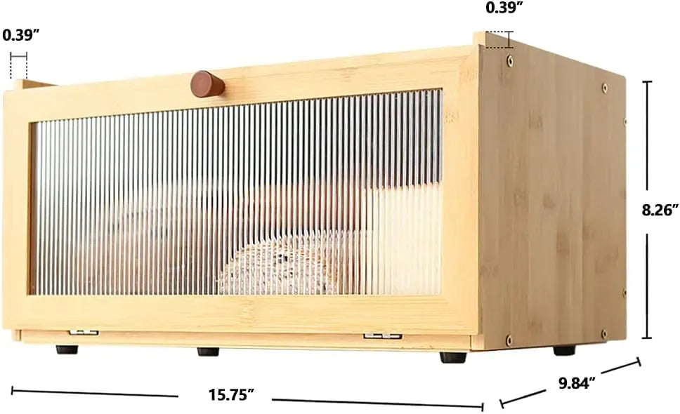 Bamboo Bread Box Kitchen Countertop Storage with Acrylic Window - Natural