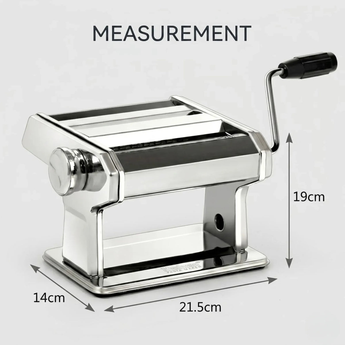 Hand Crank Pasta Maker Machine for Noodles and Pasta Sheets - Grey