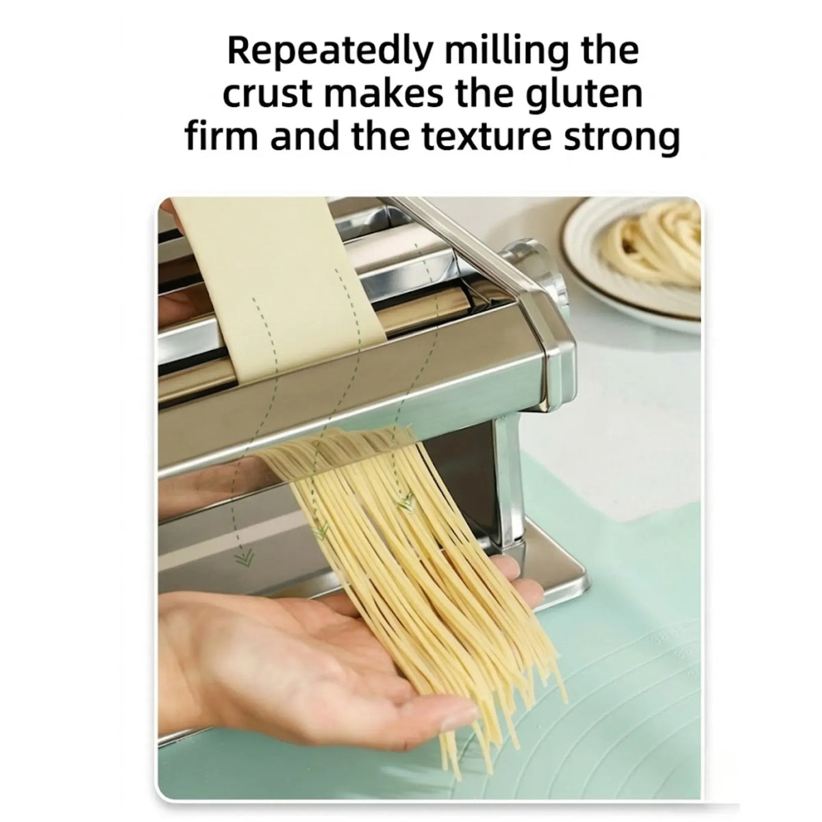 Hand Crank Pasta Maker Machine for Noodles and Pasta Sheets - Grey