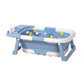 Foldable Baby Bath Tub with Collapsible Toddler Design - Blue
