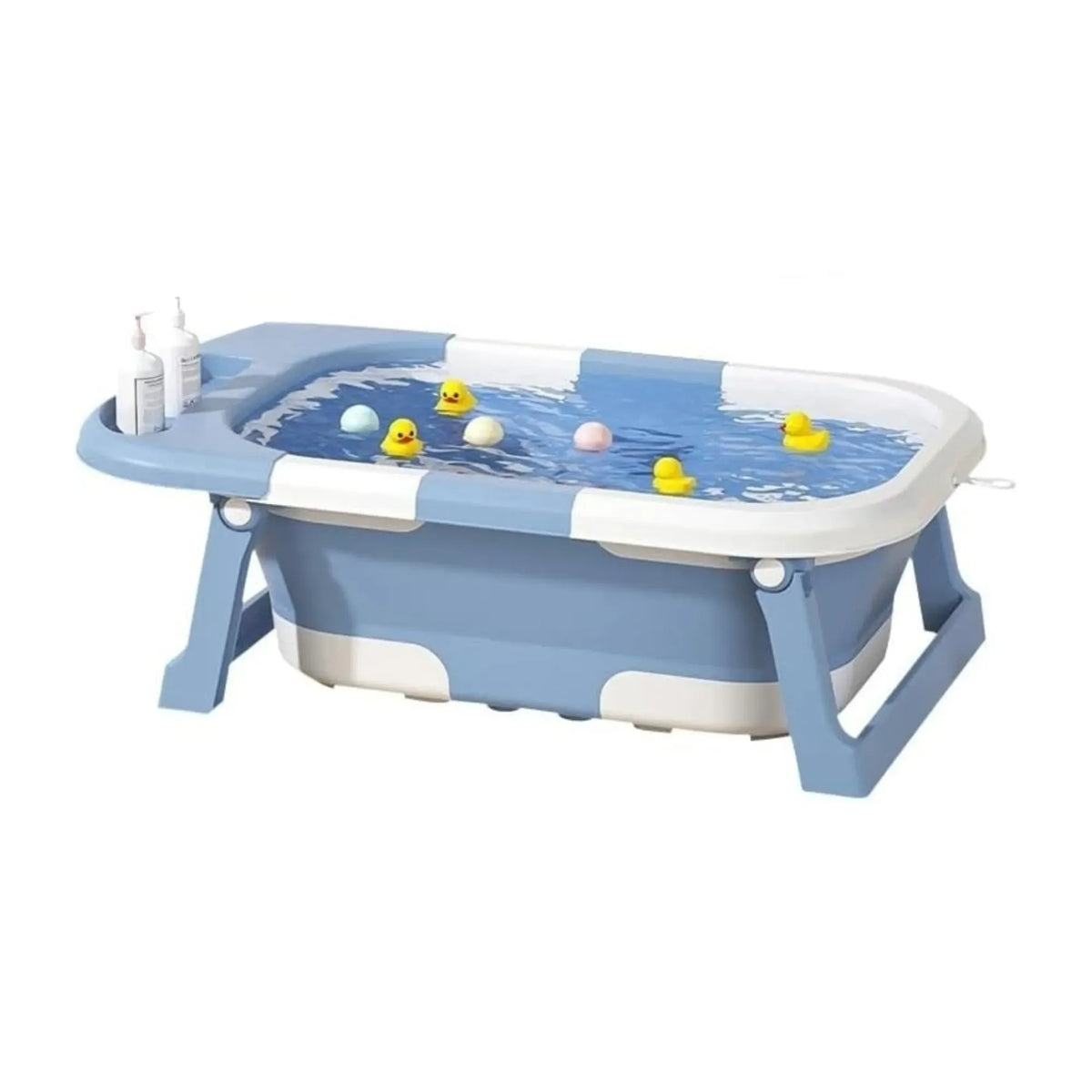 Foldable Baby Bath Tub with Collapsible Toddler Design - Blue