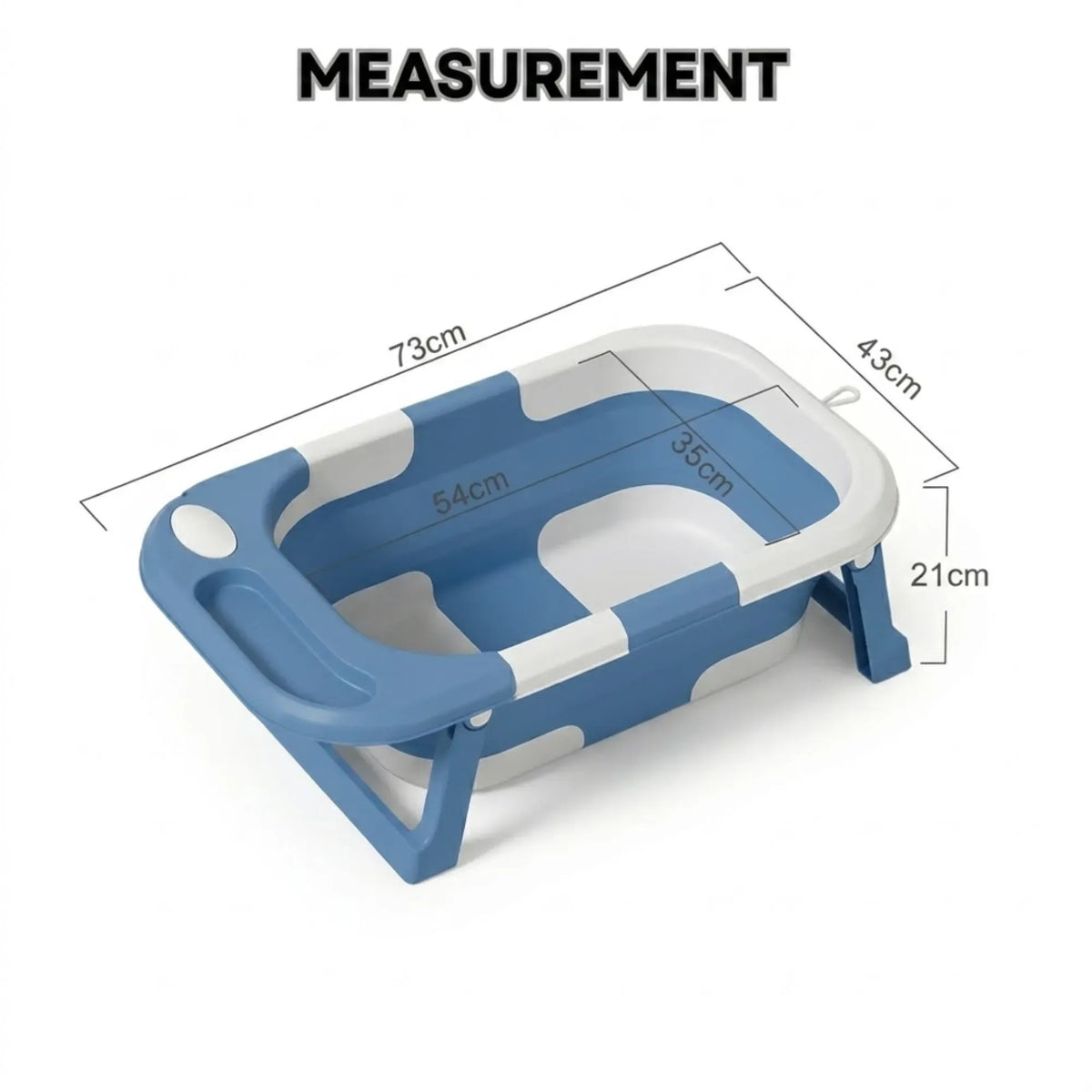 Foldable Baby Bath Tub with Collapsible Toddler Design - Blue