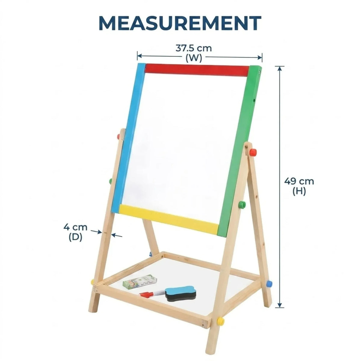 2-in-1 Kids Art Easel Double-Sided Chalkboard and Whiteboard - Natural