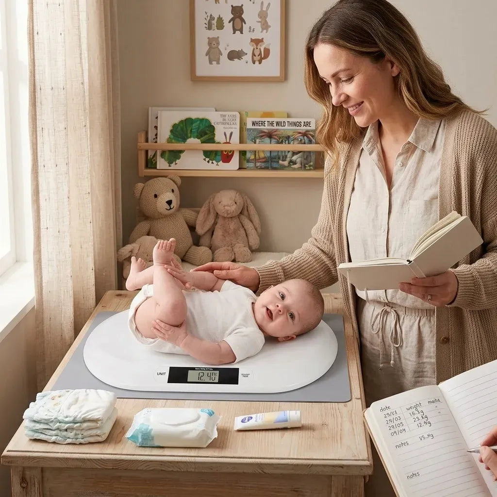 Digital Baby Scale with Tare Function and LCD Display - White