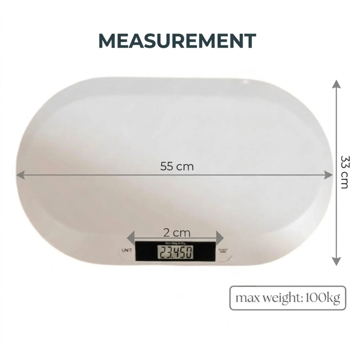 Digital Baby Scale with Tare Function and LCD Display - White