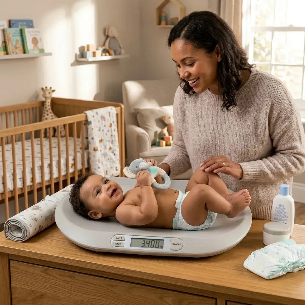 Digital Baby Scale with Tare Function and LCD Display - White