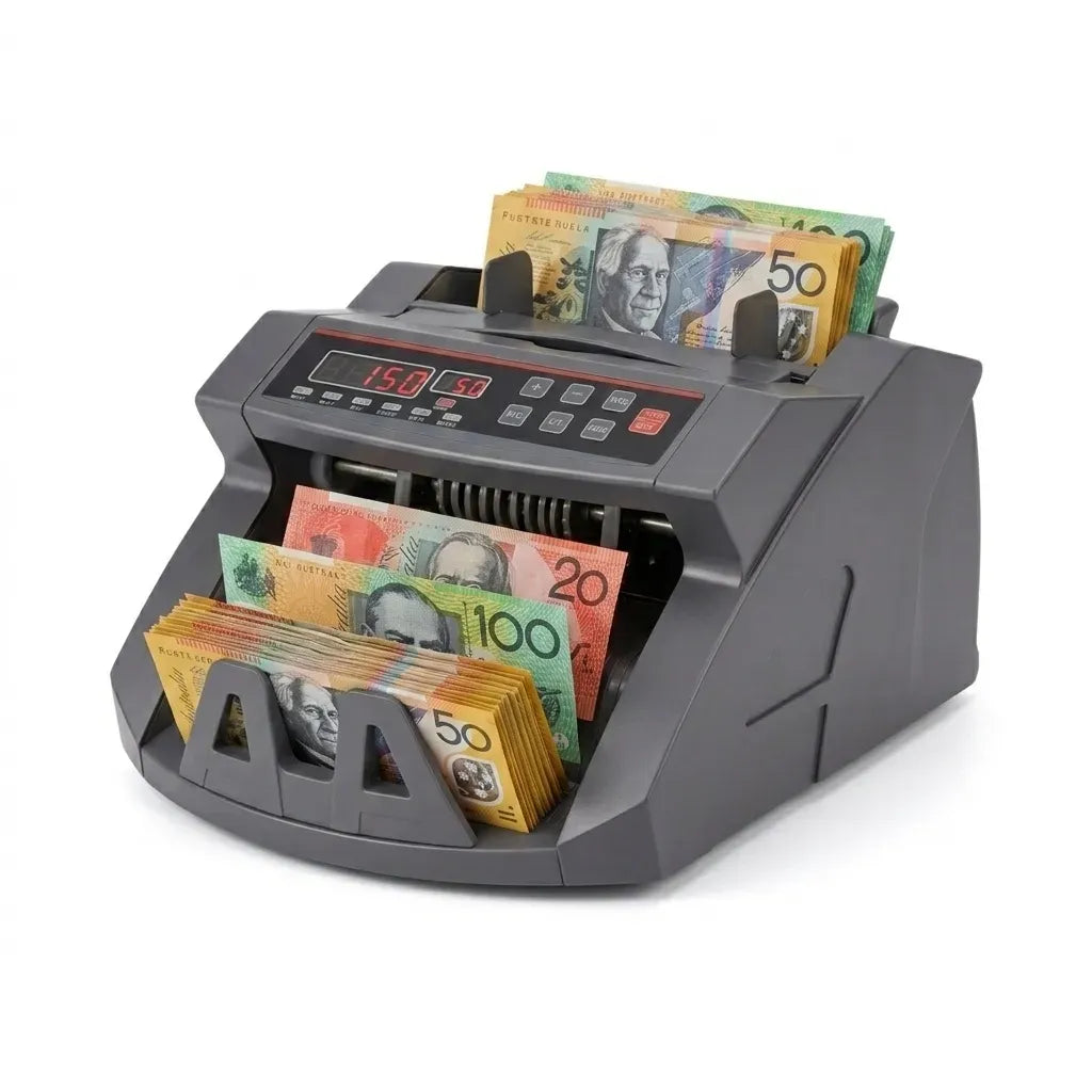 Money Counting Machine with UV Detection and Bill Counter - Grey