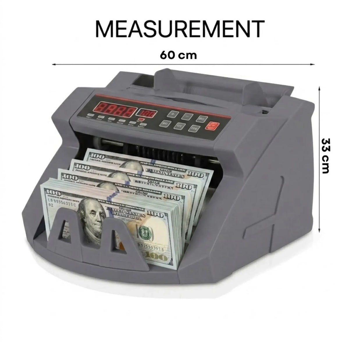 Money Counting Machine with UV Detection and Bill Counter - Grey