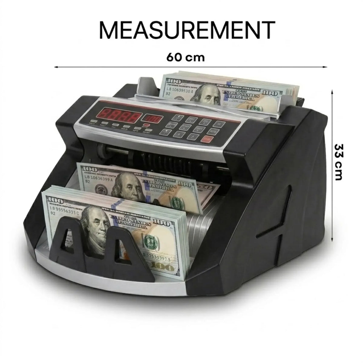 Money Counting Machine with UV Counterfeit Detection and Bill Counter - Black