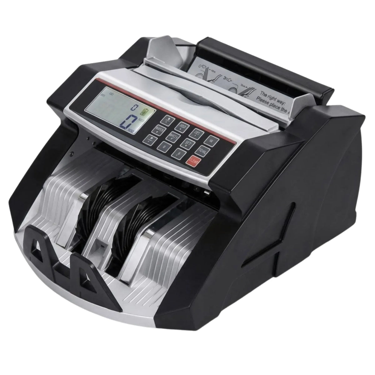 Money Counting Machine with UV Counterfeit Detection and Bill Counter - Black
