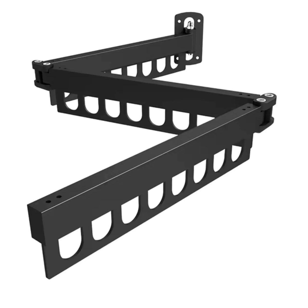 3-Fold Wall Mounted Clothes Drying Rack Space Saver - Black