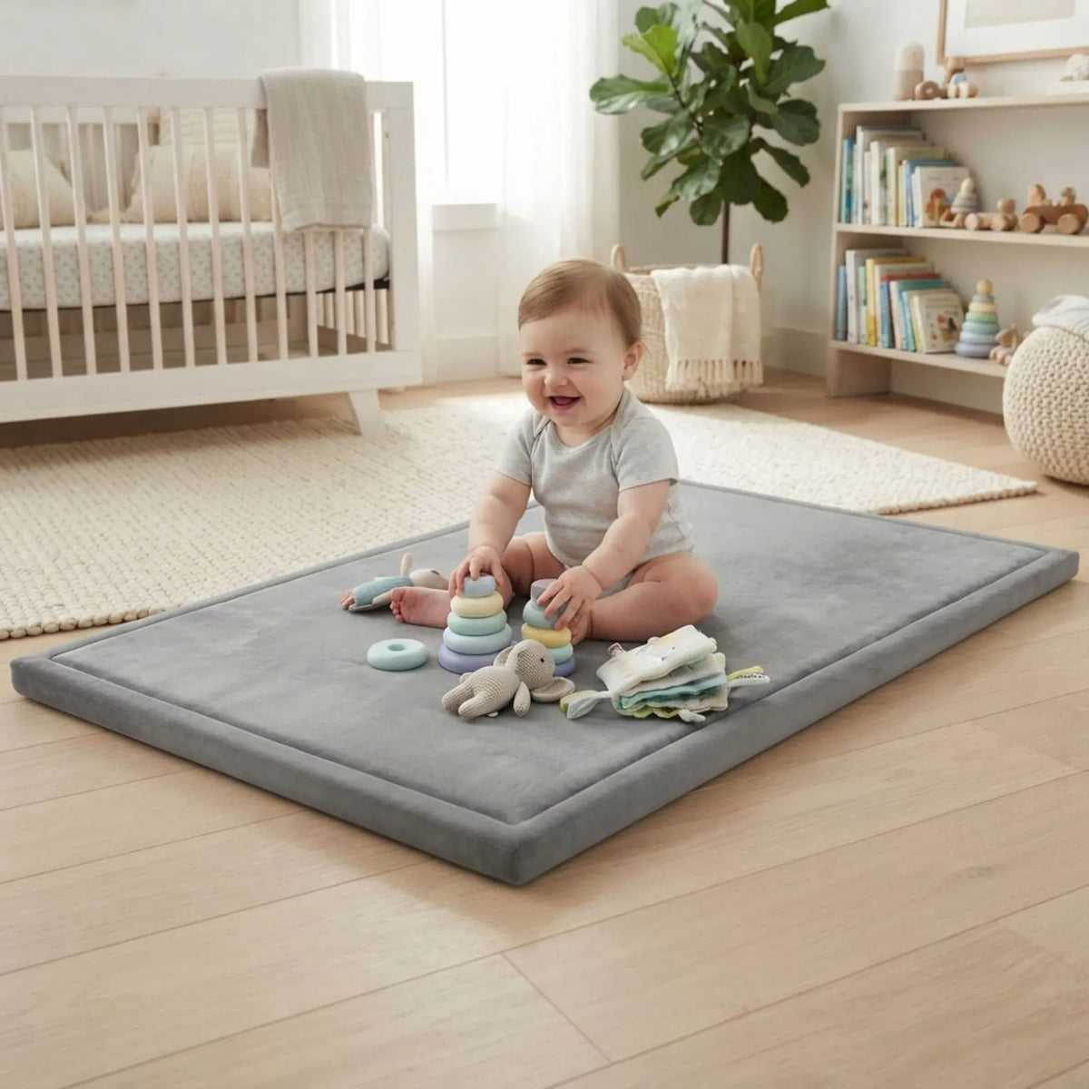 Baby Play Mat 200x300cm Thick Foam Crawling Mat for Infants - Grey