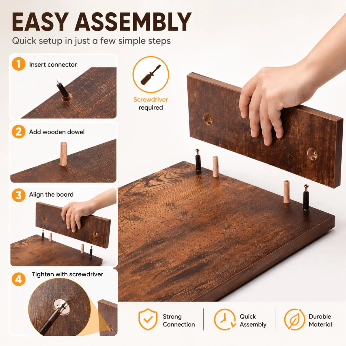 Dual Monitor Stand Riser Adjustable Length and Angle - Brown