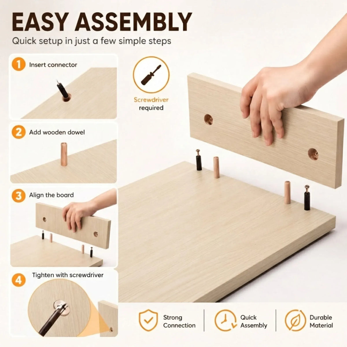 Dual Monitor Stand Riser Adjustable Length and Angle - Light Brown