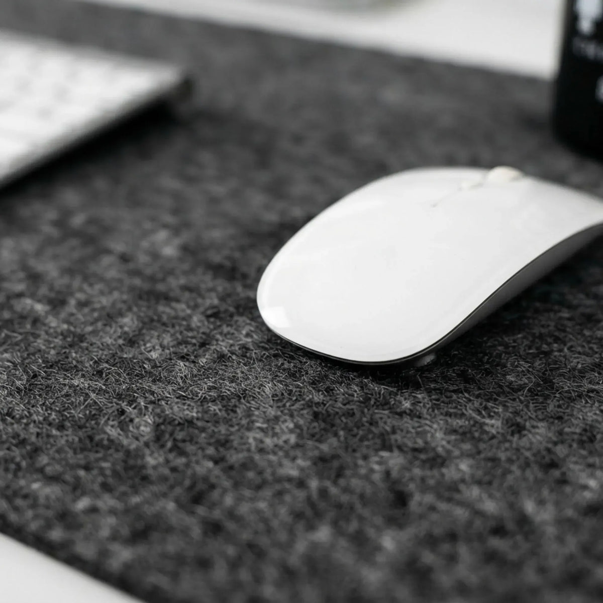 Large Felt Desk Mat 80x40cm Cotton Linen Fabric Mouse Pad - Grey