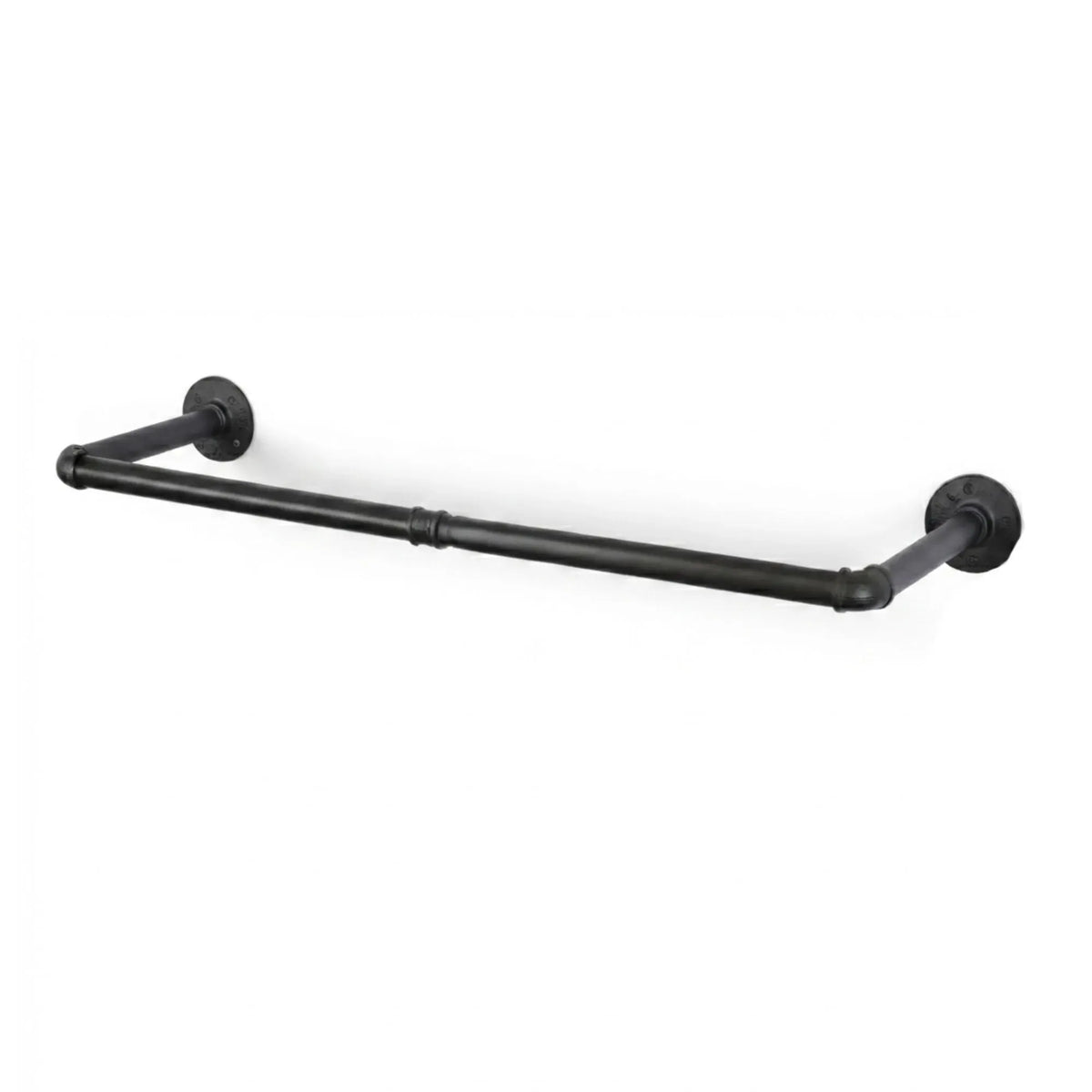 Industrial Pipe Wall Clothes Rack 92cm Bar - Black