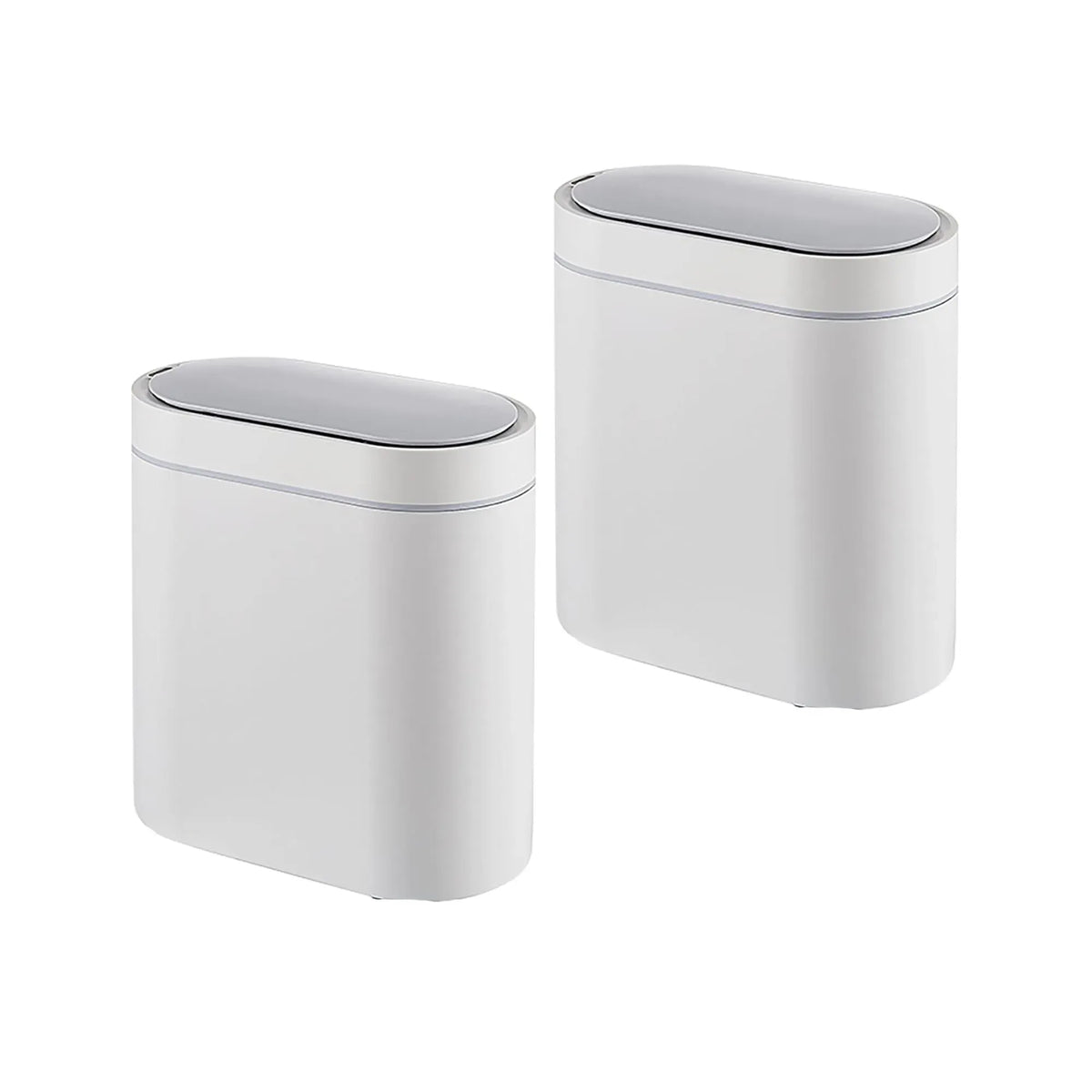 2-Pack Motion Sensor Touchless Trash Can 7L Slim Bin - White