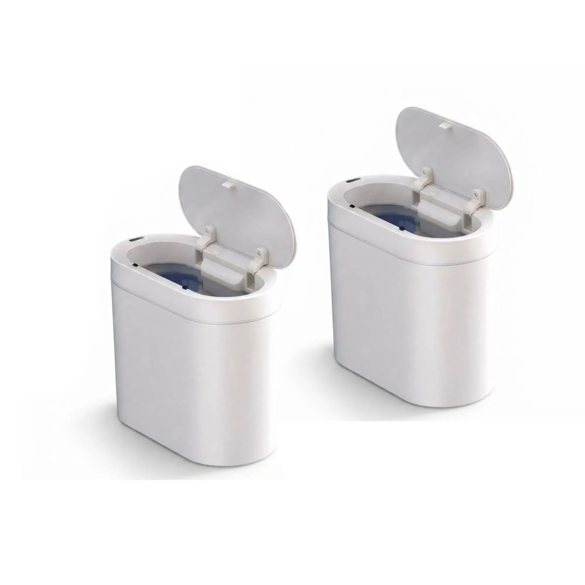 2-Pack Motion Sensor Touchless Trash Can 7L Slim Bin - White