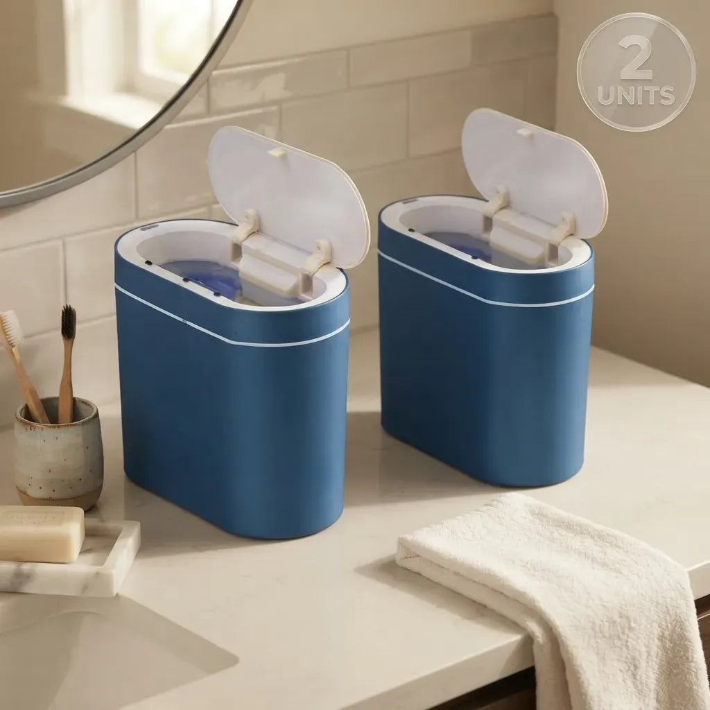 2-Pack Motion Sensor Touchless Trash Can 7L Slim Smart Bin - Blue