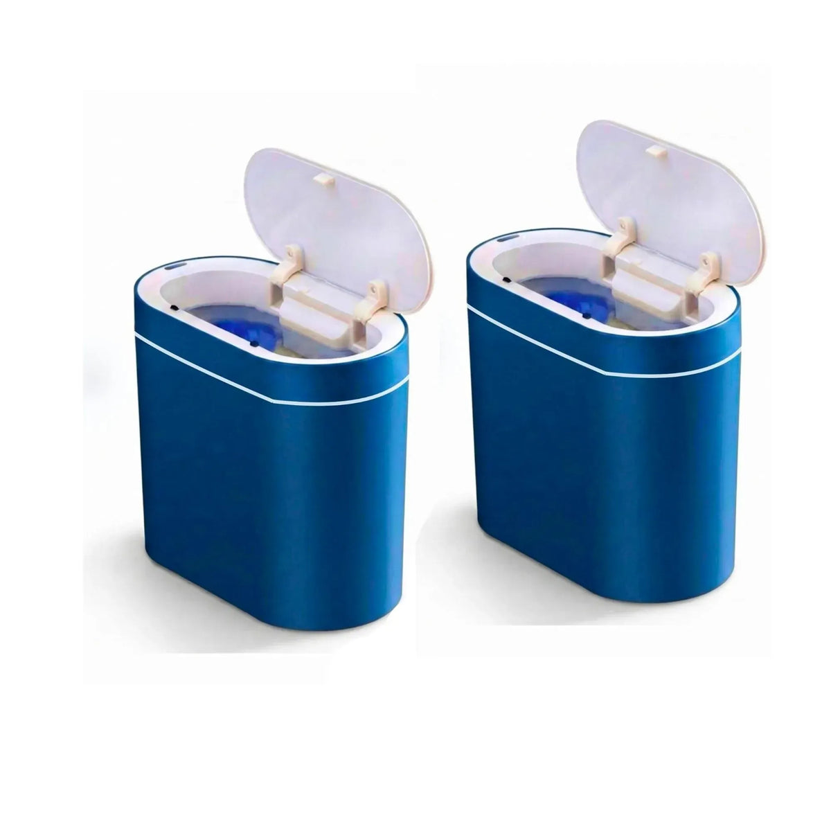 2-Pack Motion Sensor Touchless Trash Can 7L Slim Smart Bin - Blue