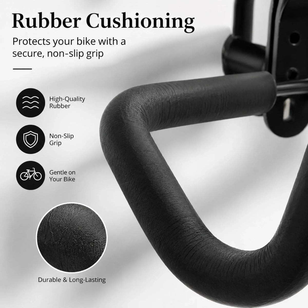 2-Pack Adjustable Bike Wall Mount Rack with Foldable Hooks - Black