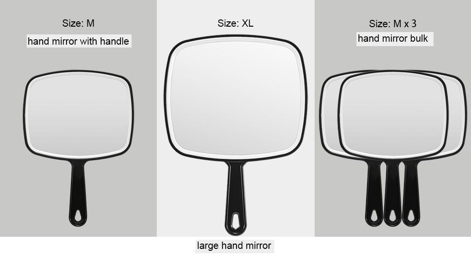 Extra Large Handheld Mirror with Handle 31.5 x 23 cm - Black