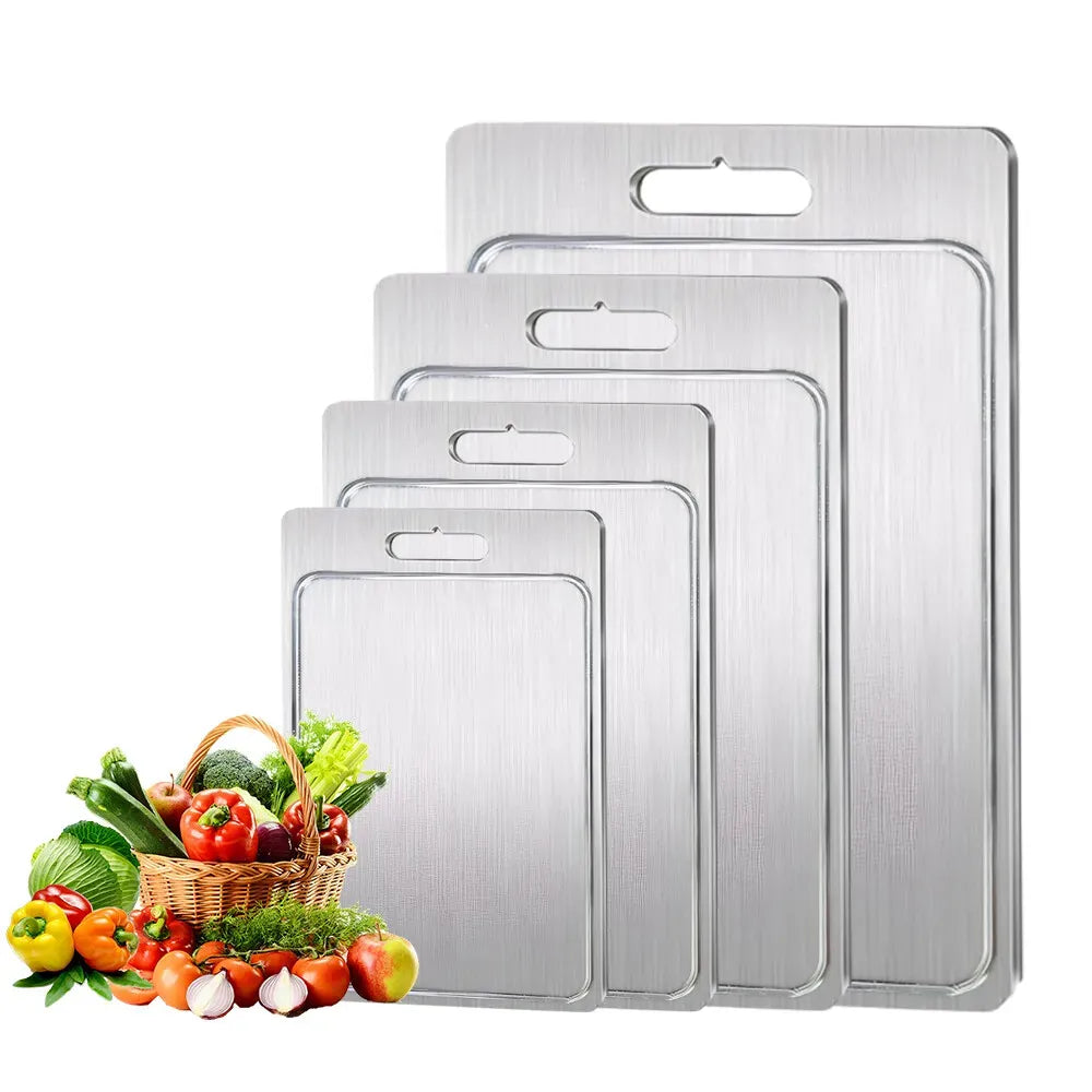 Double-Sided Titanium Cutting Board 46x30cm - Silver