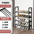 4-Layer Multi-Function Shoe Rack Space Saver - Black