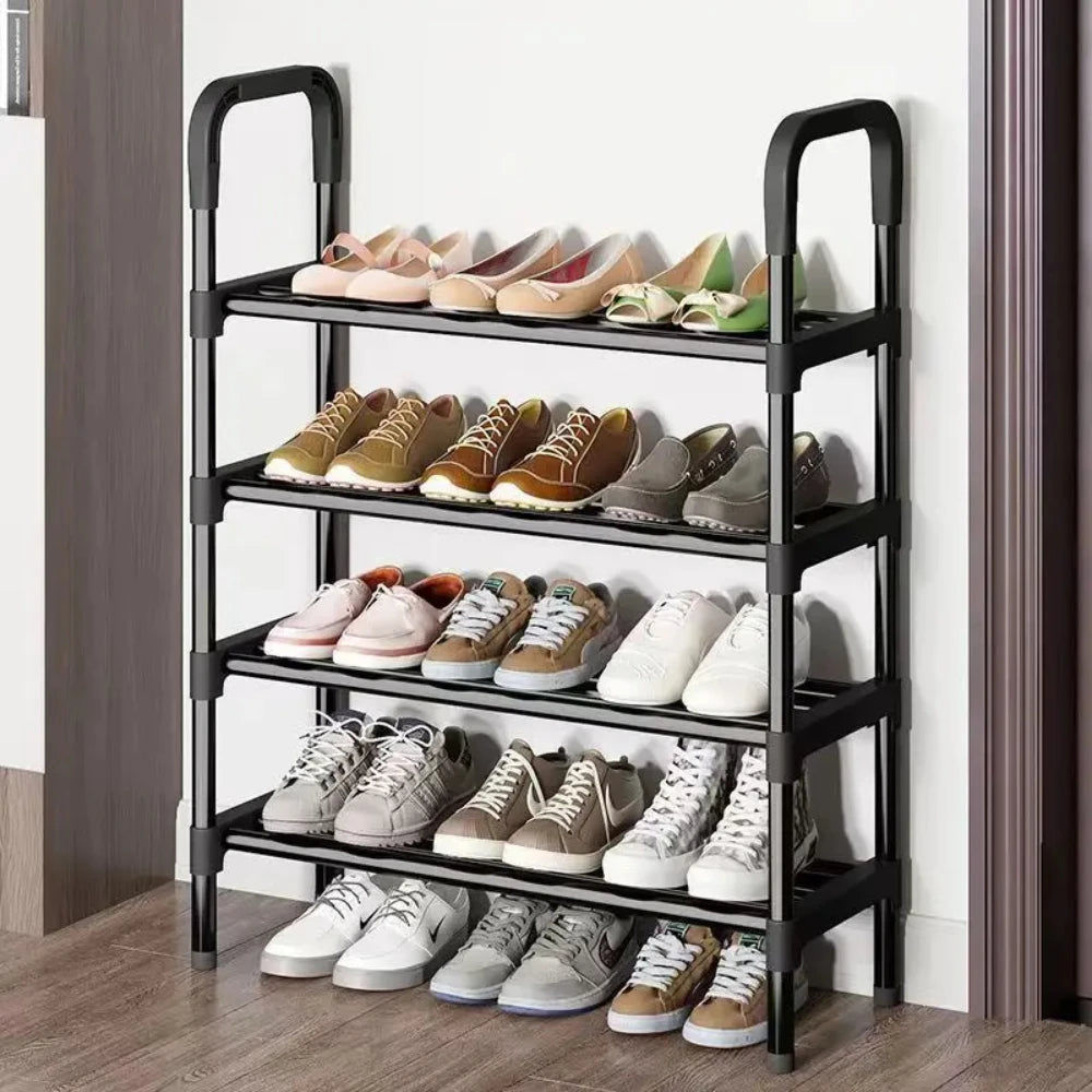 4-Layer Multi-Function Shoe Rack Space Saver - Black