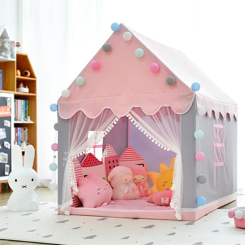 Large Kids Play Tent Wigwam Princess Castle - Pink
