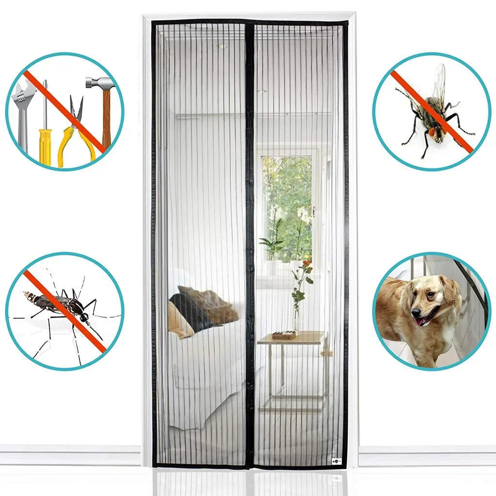 Magnetic Mosquito Net Door Screen 80x210cm - White