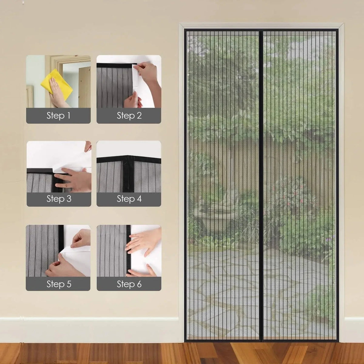 Magnetic Mosquito Net Door Screen 80x210cm - White