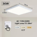 Smart LED Ceiling Lamp with App and Voice Control - Black