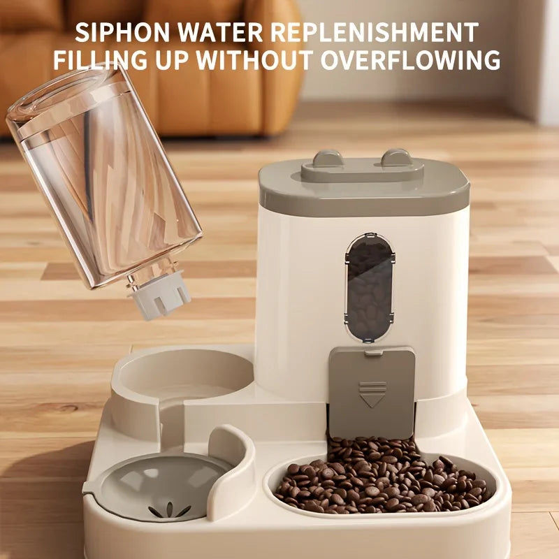 2-in-1 Automatic Cat Food and Water Dispenser