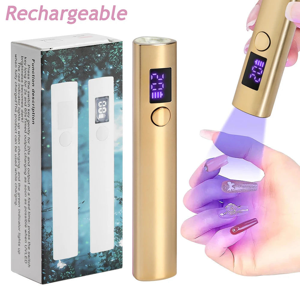 Mini USB UV LED Nail Dryer Lamp - Gold