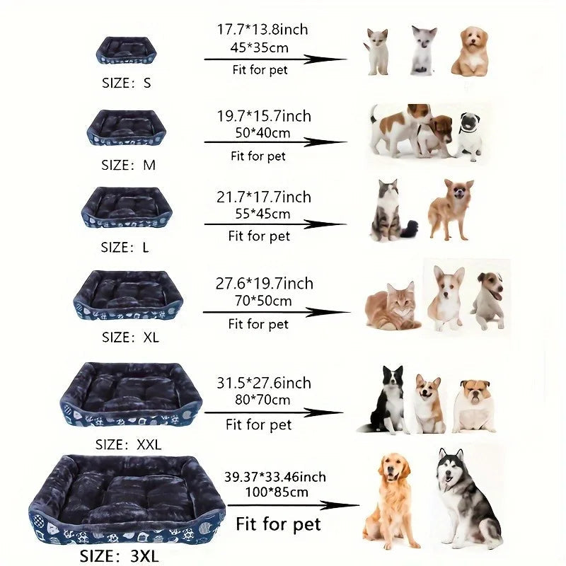 Pet Dog Bed Sofa Mats Small to Large - Blue