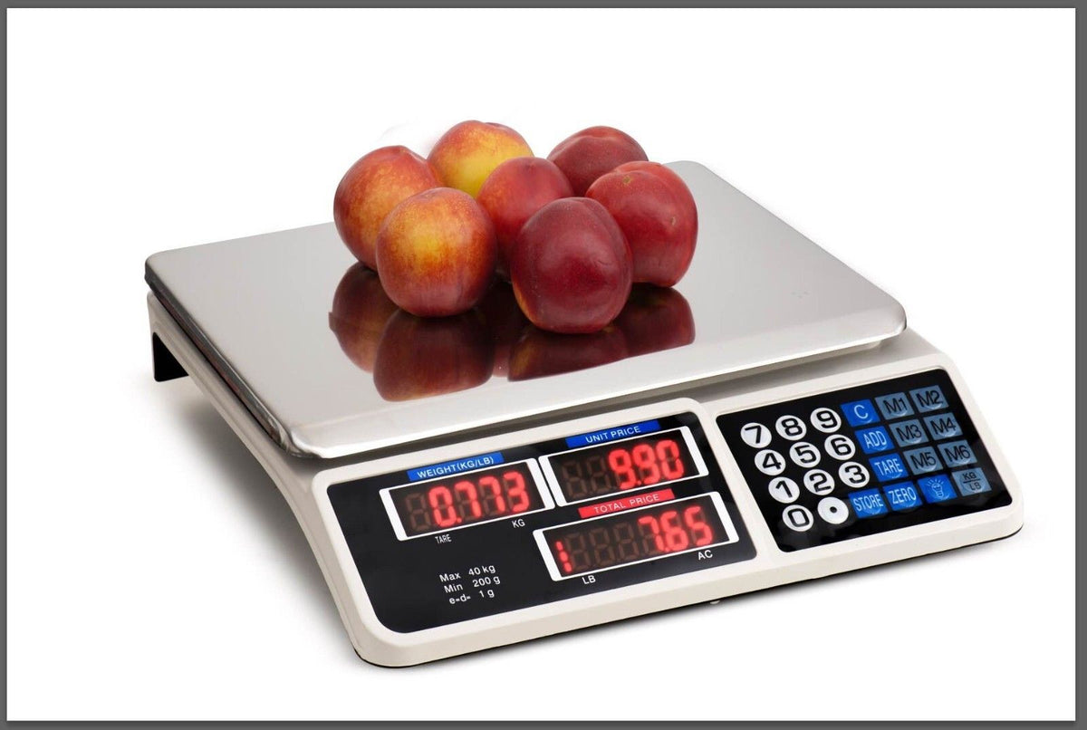 Digital Kitchen Scale Electronic 40KG 1g Increment - White