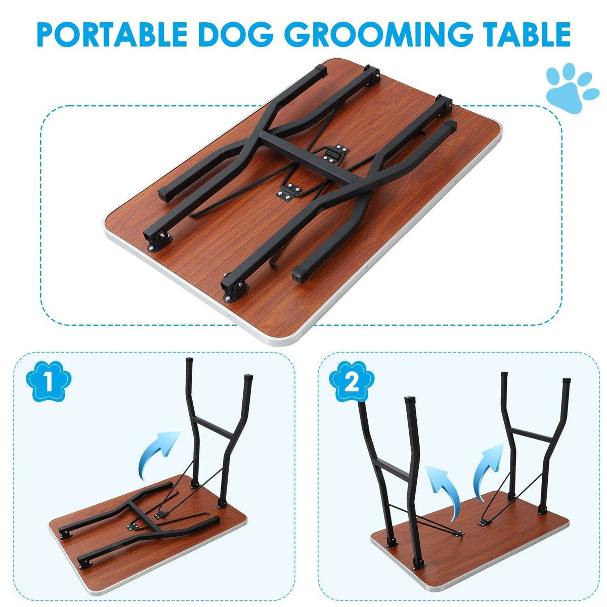 Adjustable Foldable Pet Grooming Table for Australian Cattle Dog
