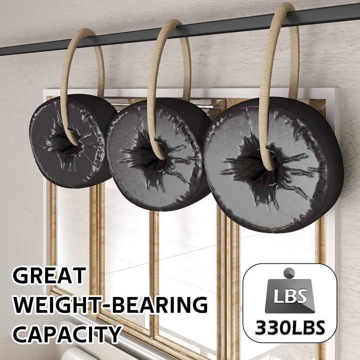 Heavy Duty Sliding Barn Door Hardware Kit 2M Rust Resistant