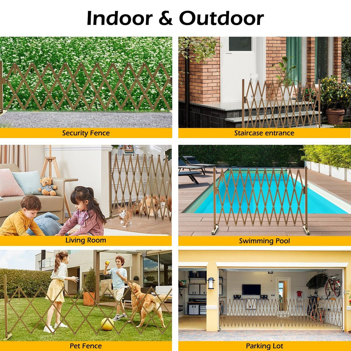 Expandable Rectangular Aluminium Garden Fence Gate