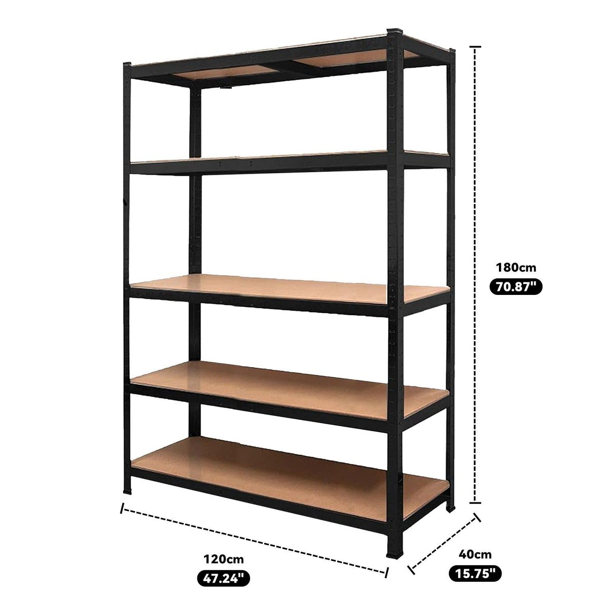 Heavy Duty Steel Warehouse Shelving Rack 180cm Storage