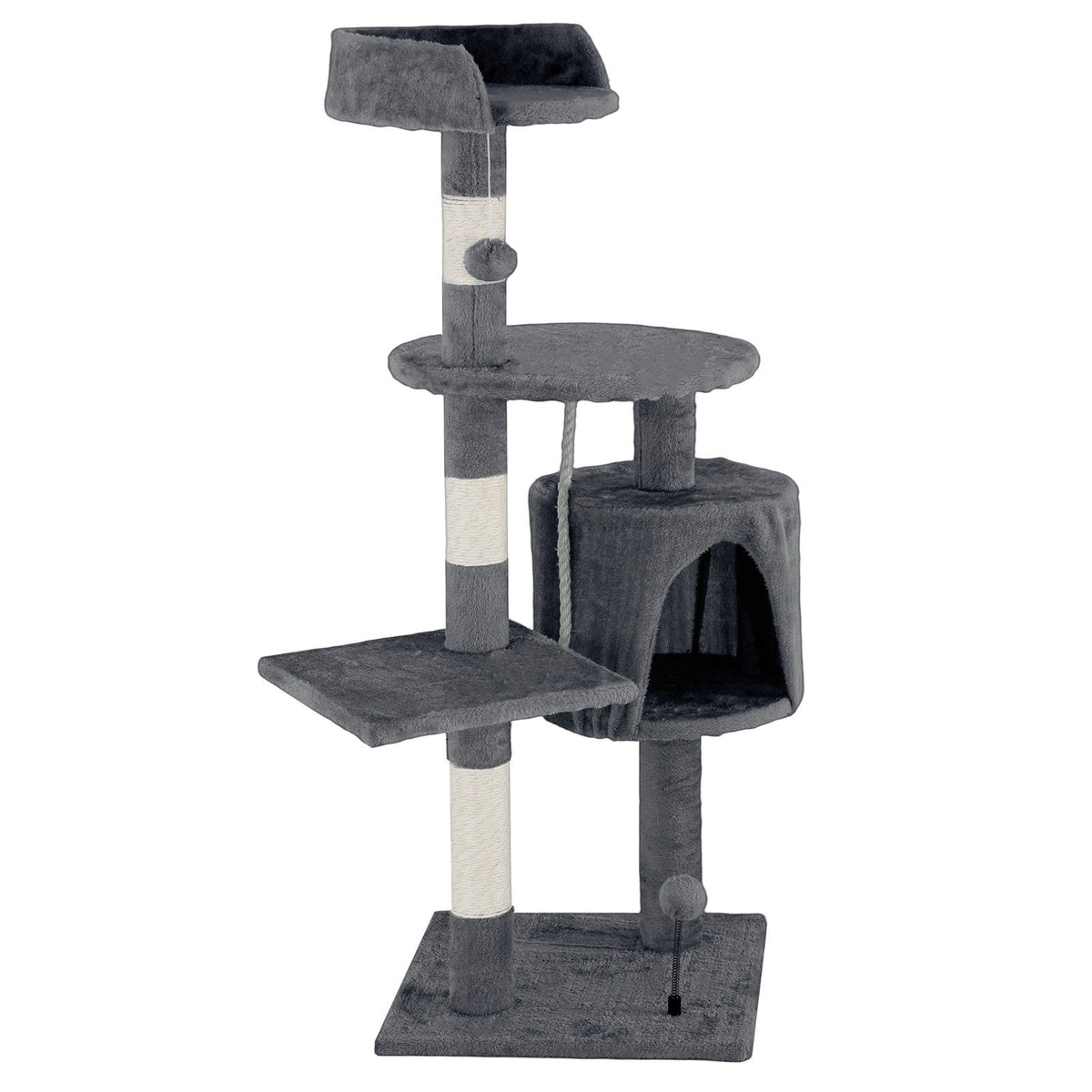 Cat Tower Tree Scratching Post 112cm Condo - Dark Grey