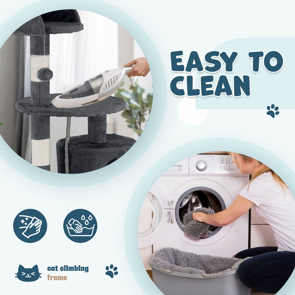 Cat Tower Tree Scratching Post 112cm Condo - Dark Grey