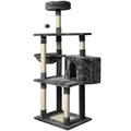 Large Cat Tree Tower Condo with Scratching Post and Bed - Grey