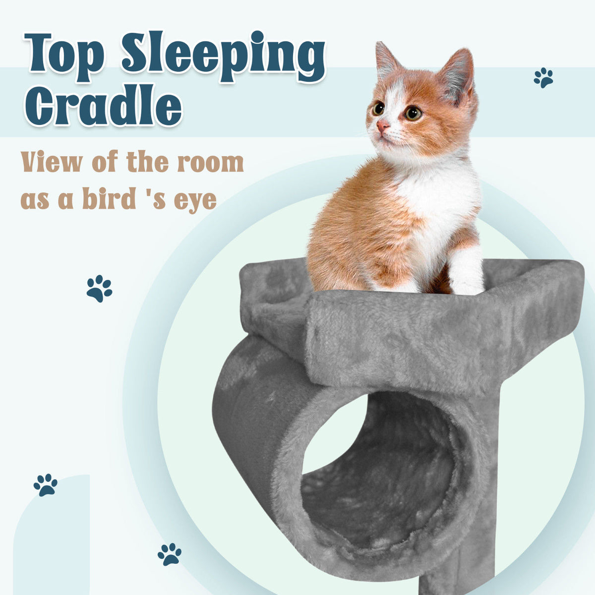 Cat Tree Tower Condo Scratching Post Bed Stand 1.4M - Grey