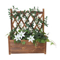 Elevated Small Wooden Planter Box with Trellis 64x37x76cm