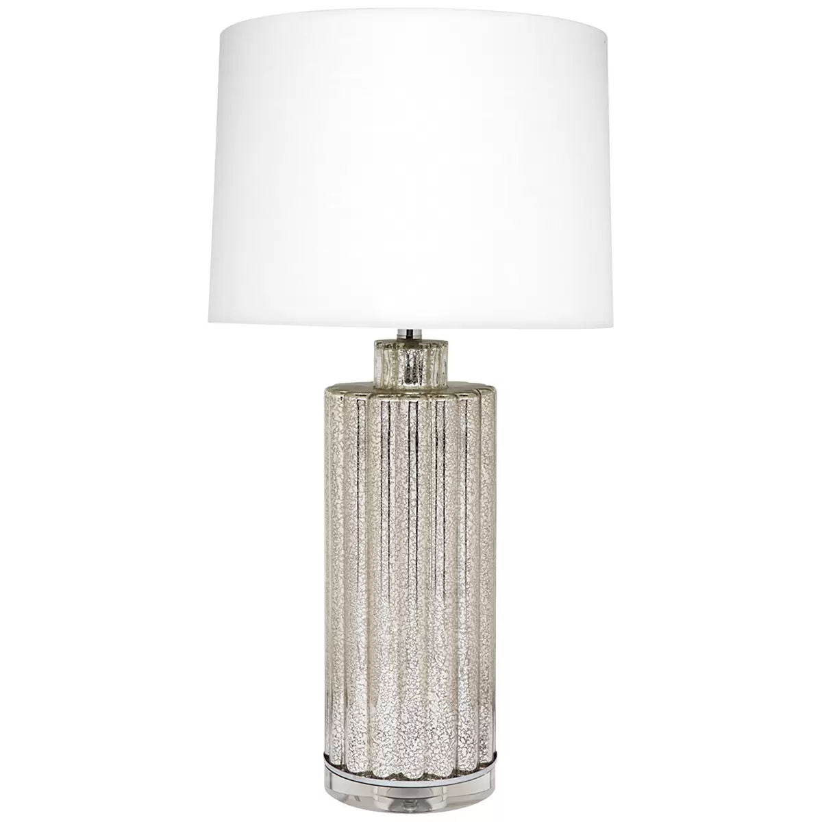 Table Lamp with Mercury Glass Base and Linen Shade - Silver
